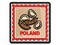 Poland Travel Sausages and Pierogies Multi-Color Embroidered Iron-On or Hook & Loop Patch Applique